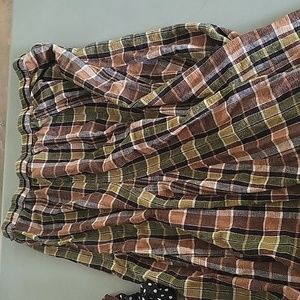 Knee length plaid skirt